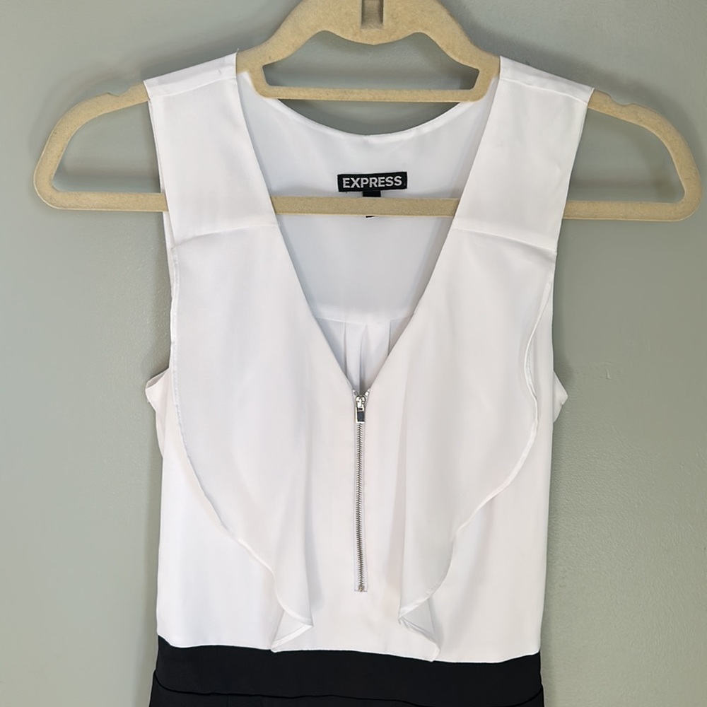 Express Ruffle Zip Front Romper 0 - Picture 2 of 8